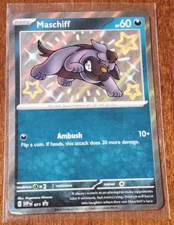 Pokemon Maschiff SVP 071 Paldean Fates Black Star Promo Holo Rare Art Card - Image 1
