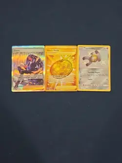 Three Card Lot, Trainer, And Holo, Geeta, Hero's Medal & Magnamite Pokemon TCG - Image 1