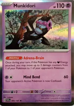 095/167 MUNKIDORI | RARE HOLO | TWILIGHT MASQUERADE POKEMON CARD - Image 1