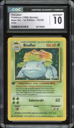 1999 Pokemon GERMAN 1st Edition Base Set 14 Cards Lot CGC 10 GEM MINT - Image 1