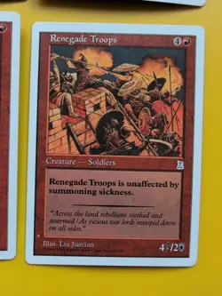 4 Red card Burning Fields, Renagade troops,stone rain Portal Three Kingdoms.MTG - Image 2