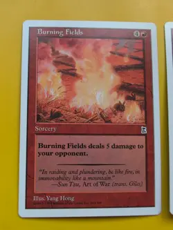 4 Red card Burning Fields, Renagade troops,stone rain Portal Three Kingdoms.MTG - Image 4