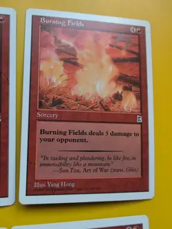 4 Red card Burning Fields, Renagade troops,stone rain Portal Three Kingdoms.MTG - Image 5