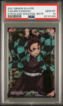 2021 Demon Slayer: Stained Glass Cards Tanjiro Kamado PSA 10 - Image 1