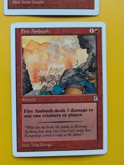 Rockslide Ambush & Fire Ambush Portal Three Kingdoms. Vintage P3K MTG 2 Card. - Image 2