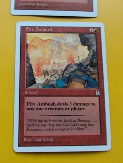 Rockslide Ambush & Fire Ambush Portal Three Kingdoms. Vintage P3K MTG 2 Card. - Image 3
