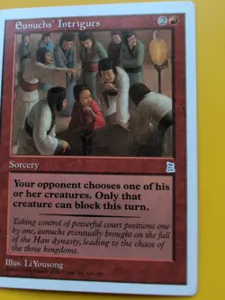 Eunuch's Intrigues. Sorcery Portal Three Kingdoms. Vintage P3K MTG Card. - Image 2