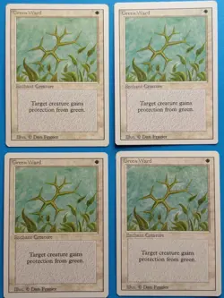 MTG 4x Green Ward x4 LP Revised Edition Old School Magic the Gathering Playset - Image 1