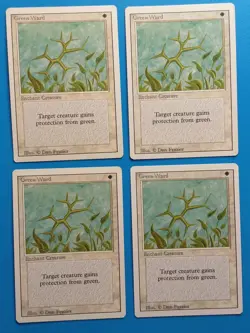 MTG 4x Green Ward x4 LP Revised Edition Old School Magic the Gathering Playset - Image 2