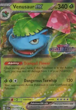 Pokemon TCG Venusaur ex 001/142 Stellar Crown Double Rare [STAMPED] - Image 1