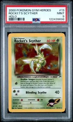 2000 POKEMON GYM HEROES HOLO #13 ROCKET'S SCYTHER PSA 9 - Image 1