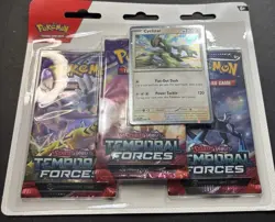 Pokemon TCG Scarlet & Violet Temporal Forces 3 Pack Triple Blister-New-Sealed - Image 1
