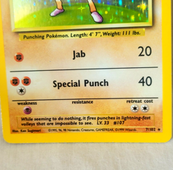 Hitmonchan Holo 7/102 Rare Base Set Unlimited Pokemon Card 1999 WOTC - Image 4