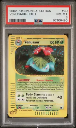 2002 POKEMON EXPEDITION #30 VENUSAUR-HOLO PSA 8 - Image 1