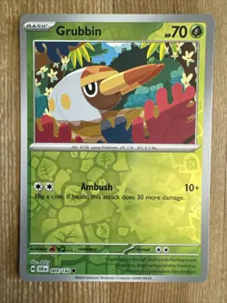 Grubbin 009/142 Reverse Holo Pokemon TCG: Stellar Crown Near Mint (NM) - Image 1