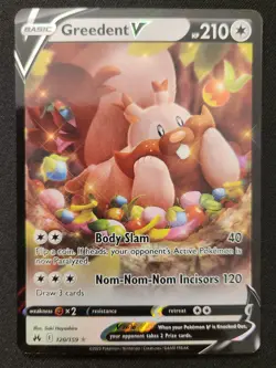 Greedent V 120/159 Crown Zenith Extended Art Ultra Rare Holo Pokemon TCG 2023 NM - Image 1