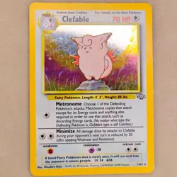 Pokemon TCG Clefable Jungle 1/64 Holo Unlimited Holo Rare LP Lightly Played - Image 1