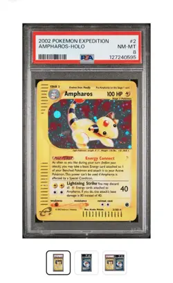 2002 Pokemon Expedition Ampharos 2/165- Holo- NM-Mint PSA 8 - Image 2