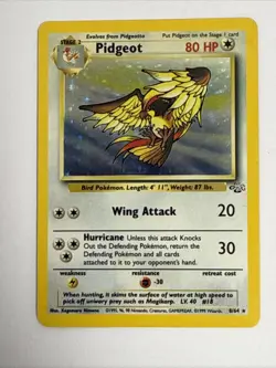 Pokemon Vintage Holo Rare Pidgeot 8/64 Jungle WotC 1999 LP - Image 1