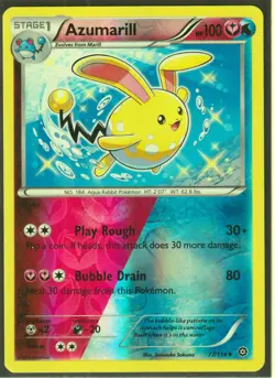 2016 POKEMON AZUMARILL 77/114 - XY STEAM SIEGE -UNCOMMON REVERSE HOLO NM (A2) - Image 1