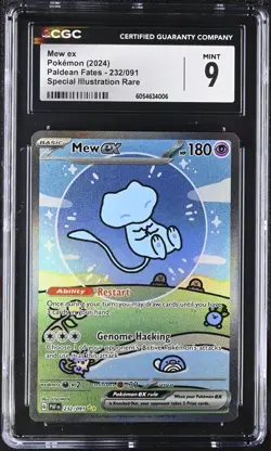 Pokemon TCG CGC 9 MINT Mew ex 232/091 Special Illustration Rare Paldean Fates - Image 1