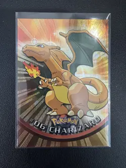 1999 Topps #06 Charizard Holo Foil TV Animation Series 1 Pokemon Black Logo NM - Image 3