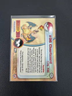 1999 Topps #06 Charizard Holo Foil TV Animation Series 1 Pokemon Black Logo NM - Image 4