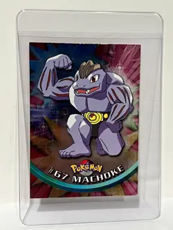 Pokemon Topps Tv Animation #67 Machoke Foil Blue Logo - Image 1
