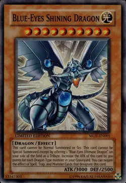 Blue-Eyes Shining Dragon Super Rare Yu-Gi-Oh! The Movie Promo Set MOV-EN001 LP - Image 1
