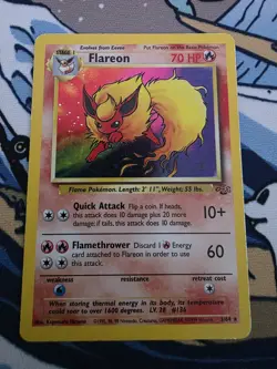 Pokemon TCG Flareon Jungle Holo Card 3/64 Unlimited Rare WOTC 1999 - Image 1
