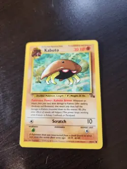 Pokemon TCG Kabuto 50/62 Fossil Unlimited Card WOTC Near Mint - Mint a6 - Image 1