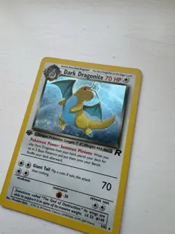 Pokemon Dark Dragonite TCG Team Rocket Holo Rare Card 5/82 1999 First Edition - Image 2