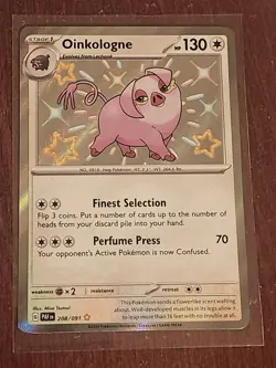 Pokemon Oinkologne 208/091 Paldean Fates Holo Shiny Rare Art Card - Image 1