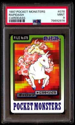 PSA 9 Mint Rapidash No. 078 Carddass 1997 Japanese Graded Card - Image 1