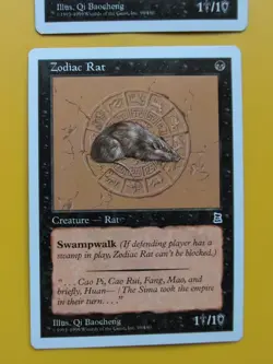 Zodiac Rat x2 Creature Portal Three Kingdoms. Vintage P3K MTG 2 Card. - Image 2