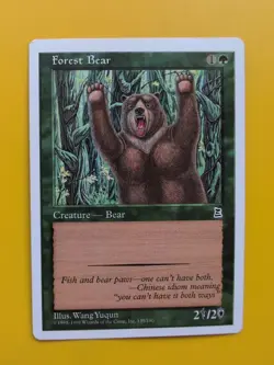 Forest Bear. Creature Portal Three Kingdoms. Vintage P3K MTG Card. - Image 1