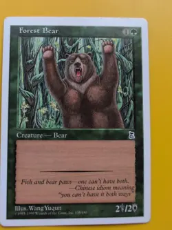 Forest Bear. Creature Portal Three Kingdoms. Vintage P3K MTG Card. - Image 2