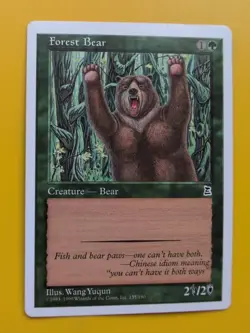 Forest Bear. Creature Portal Three Kingdoms. Vintage P3K MTG Card. - Image 3