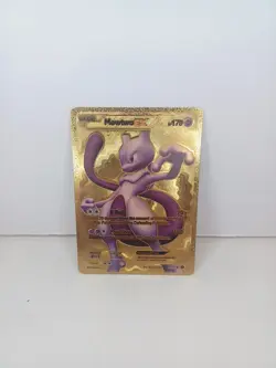 Pokemon Mewtwo EX HP 170 Gold Metal Fan Art Card 98/99 - Image 1