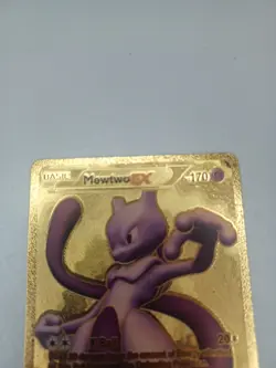 Pokemon Mewtwo EX HP 170 Gold Metal Fan Art Card 98/99 - Image 2