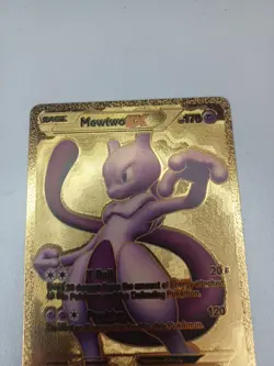 Pokemon Mewtwo EX HP 170 Gold Metal Fan Art Card 98/99 - Image 3