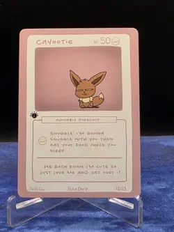 Pokederp 1st Edition Cayootie Eevee 12/25 Second Print Custom Derpy Card - Image 1