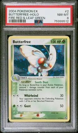 2004 Pokemon EX Fire Red Leaf Green Butterfree holo 2/112 PSA 8 NM-M 75999512 - Image 1