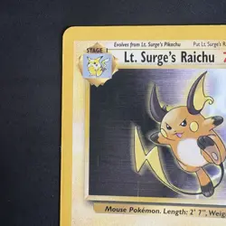 Pokemon Vintage Non-Holo Rare Lt. Surge's Raichu 28/132 Gym Heroes WotC - Image 2