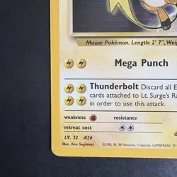 Pokemon Vintage Non-Holo Rare Lt. Surge's Raichu 28/132 Gym Heroes WotC - Image 5