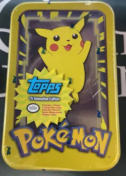 Vintage Pokemon Topps 1999 TV Animated Edition Tin Pikachu Tin SEALED Rare - Image 1