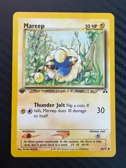 Pokemon TCG Mareep Neo Discovery 58/75 Regular 1st Edition Common LP/MP - Image 1