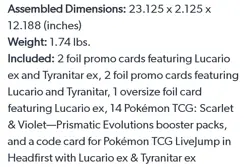 Pokemon Prismatic Evolutions Lucario Ex & Tyranitar Ex-In Hands Sep 4. - Image 5