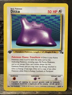 1999 Pokemon Fossil 1st Edition 18/62 Ditto - Image 1
