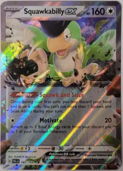Pokemon TCG - Squawkabilly EX 169/193 - Paldea Evolved - Double Rare - NM - Image 1